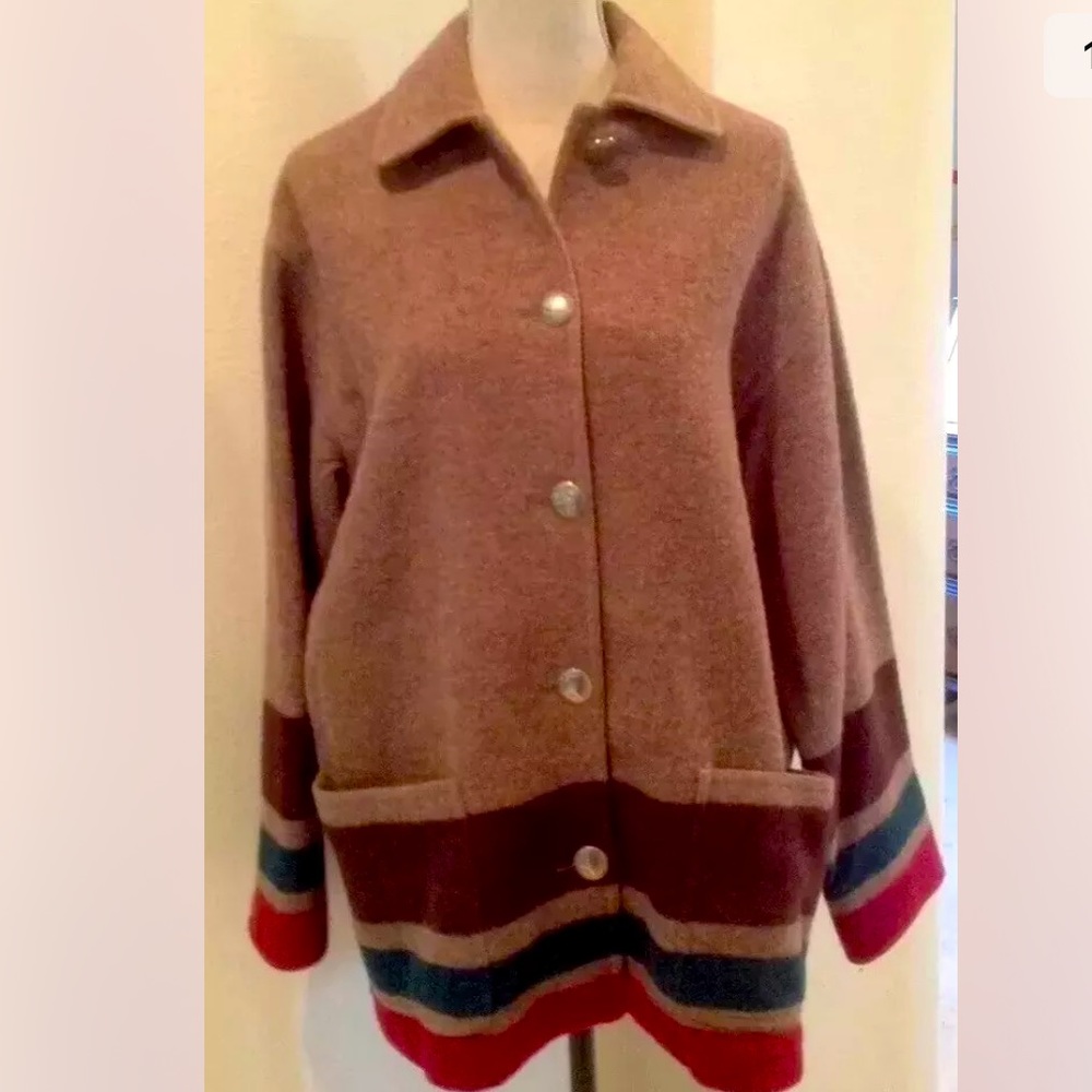 RALPH LAUREN Wool American Indian Blanket Hudson Bay Style Jacket M Made in USA - Picture 1 of 12